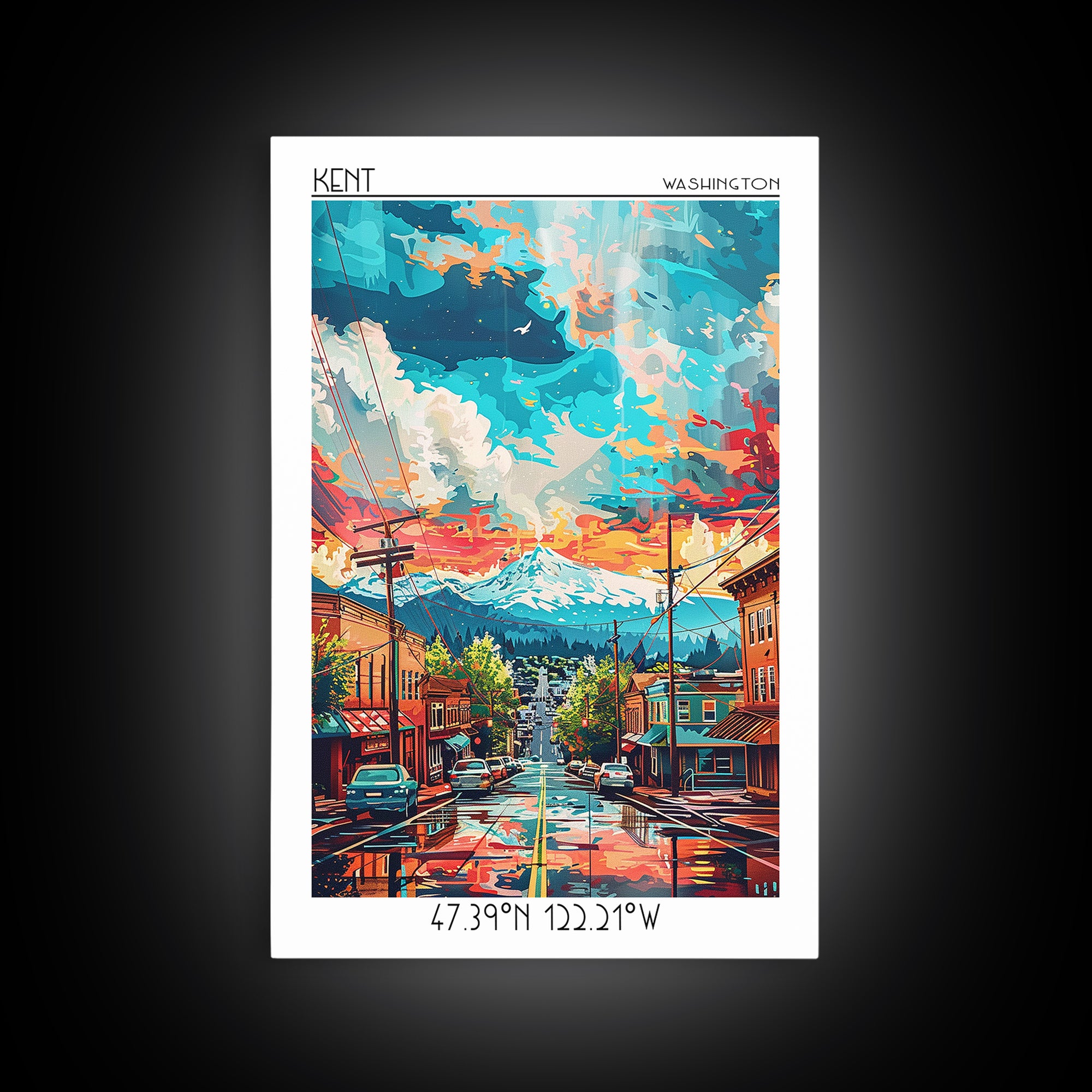 Kent Travel Poster, Canvas Print, City Travel Poster, Vintage City Poster, Retro Travel Poster, Living Room Wall Art, Retro Wall Art