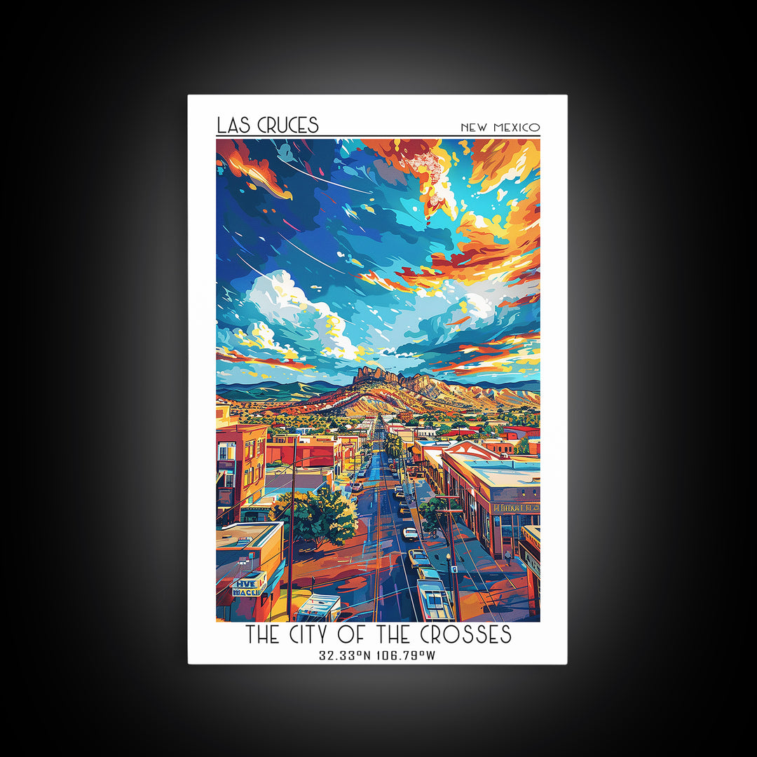 Las Cruces Travel Poster, Canvas Print, Poster Print, Travel Wall Art, City Wall Art, Fine Art Print, City Art Print, Vintage Poster