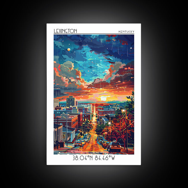 Lexington Travel Poster, Canvas Print, City Travel Poster, Vintage City Poster, Art Print, Living Room Wall Art, Retro Travel Poster