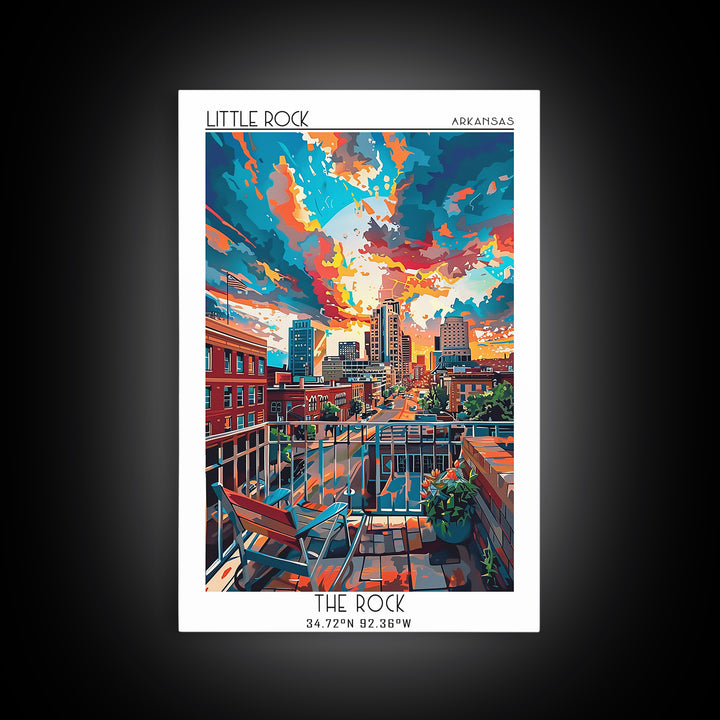 Little Rock Travel Poster, Canvas Print, Vintage Travel Print, City Wall Art, Vintage Travel Art, Wanderlust Gift, Minimalist Poster