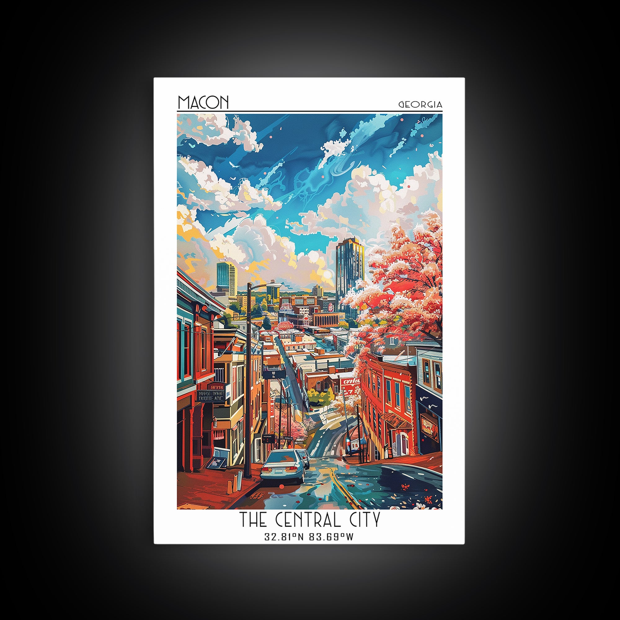 Macon Travel Poster, Canvas Print, Travel Wall Decor, Minimalist Poster, Poster Print, Travel Prints, Travel Art Print, Travel Decor