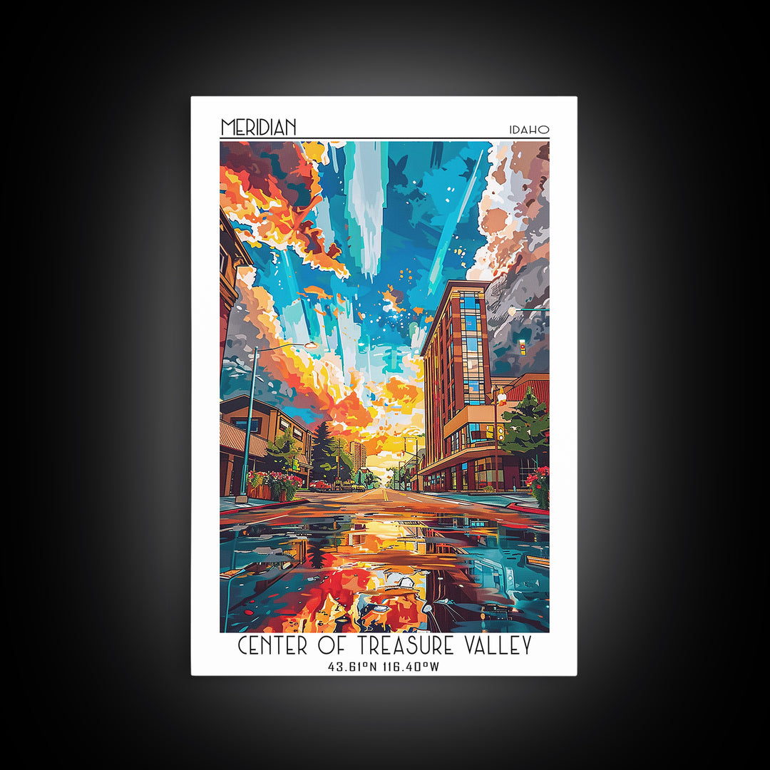 Meridian Travel Poster, Canvas Print, Poster Print, Travel Wall Art, Wanderlust Gift, Retro Wall Art, Travel Prints, Vintage Posters
