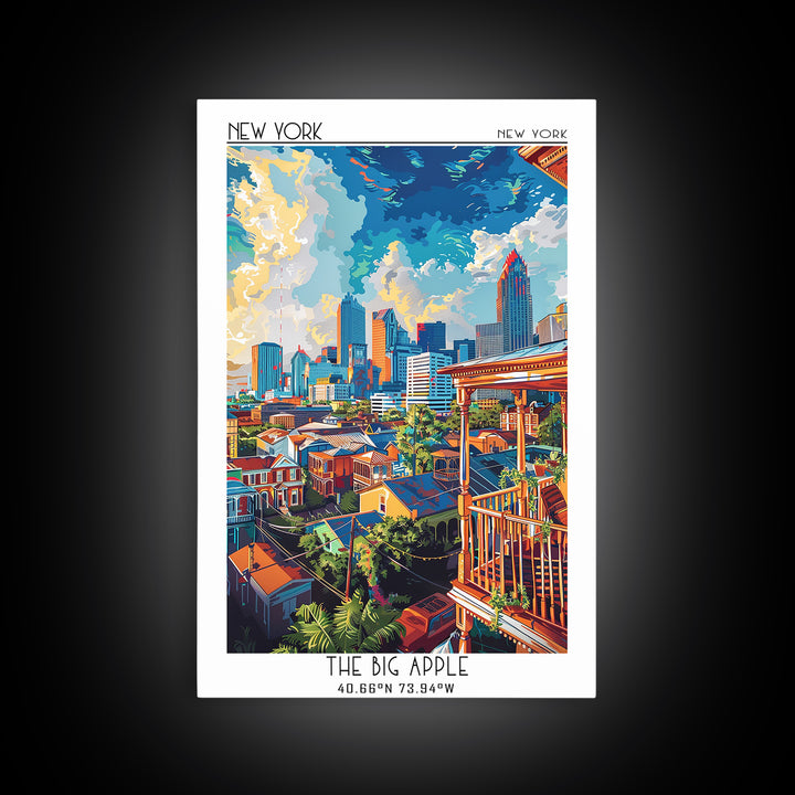 New Orleans Travel Poster, Framed Canvas Print, Poster Print, Travel Wall Art, Wanderlust Gift, Home Office Decor, City Illustration