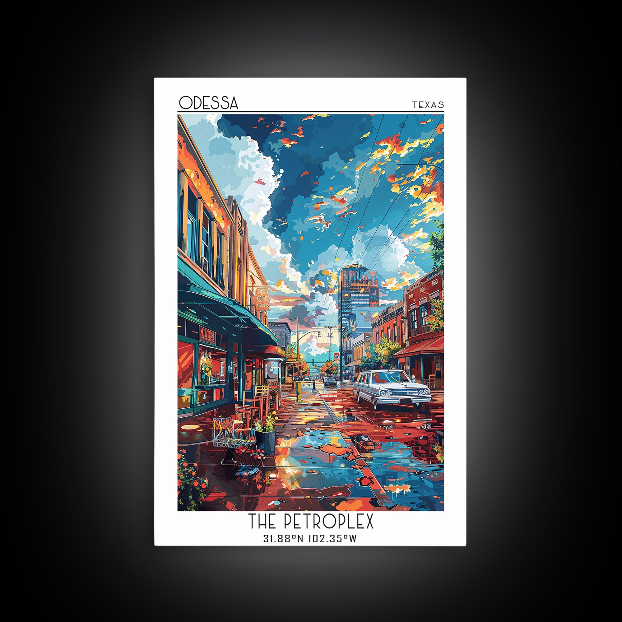Odessa Travel Poster, Framed Canvas Print, Travel Wall Decor, Minimalist Poster, City Illustration, Travel Print, City Travel Poster