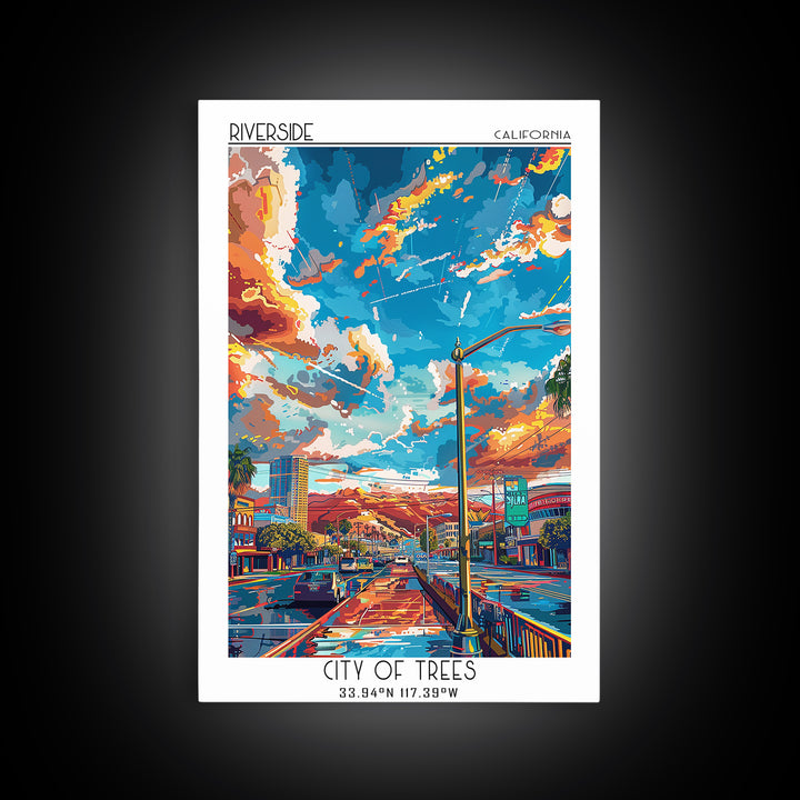 Riverside Travel Poster, Canvas Print, City Art Print, Travel Wall Art, Vintage Travel, Landscape Art, Fine Art Print, Travel Prints