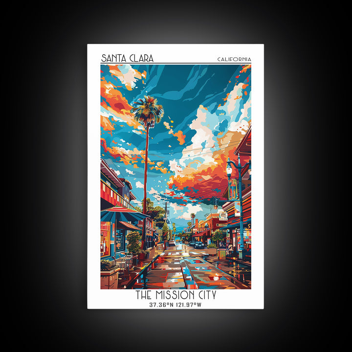 Santa Clara Travel Poster, Canvas Print, City Travel Poster, Travel Wall Art, Living Room Wall Art, City Art Print, Gallery Wall Set