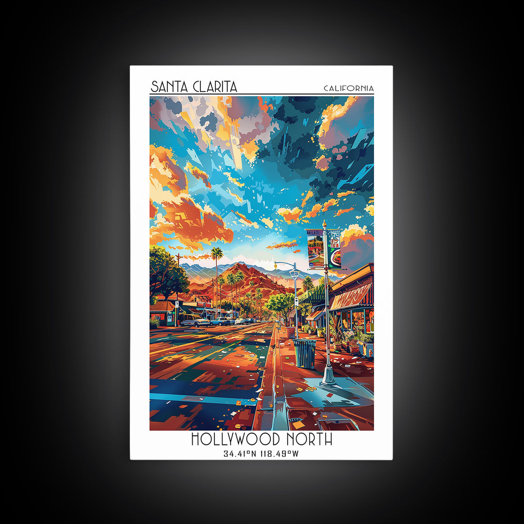 Santa Clarita Travel Poster, Canvas Print, City Art Print, Travel Wall Art, Watercolor Cityscape, Minimalist Poster, Wanderlust Gift