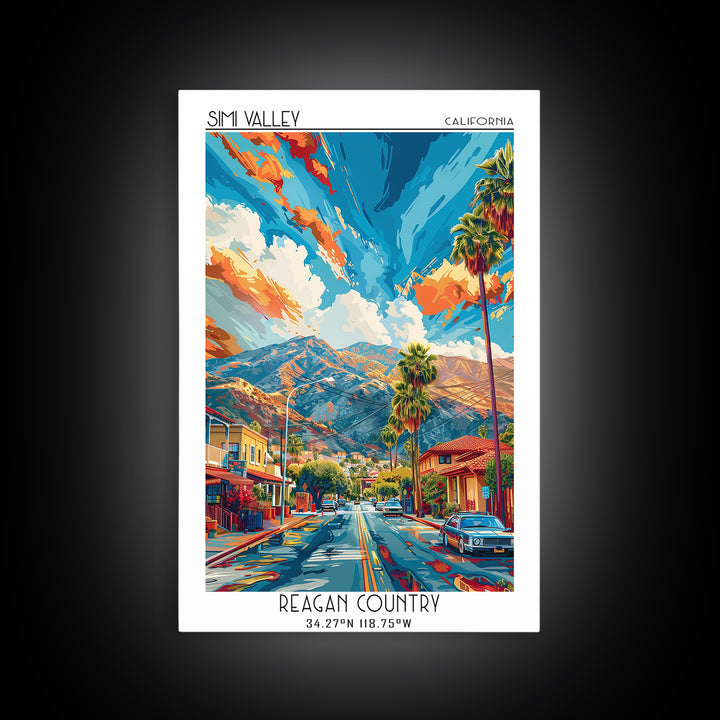 Simi Valley Travel Poster, Canvas Print, Retro Wall Art, Travel Print, Vintage Travel Print, Vintage City Poster, Retro Travel Print