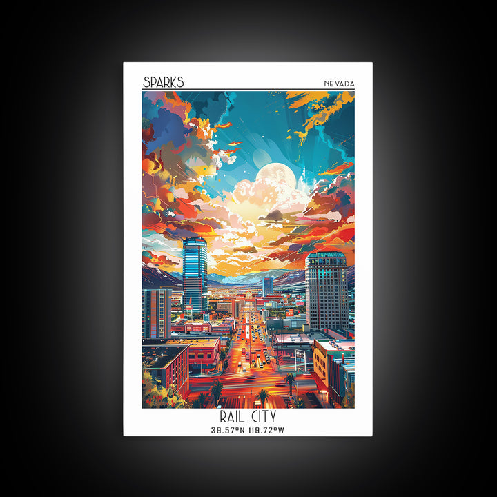 Sparks Travel Poster, Canvas Print, Poster Print, Travel Wall Art, City Illustration, Gallery Wall Set, Retro Wall Art, Travel Decor