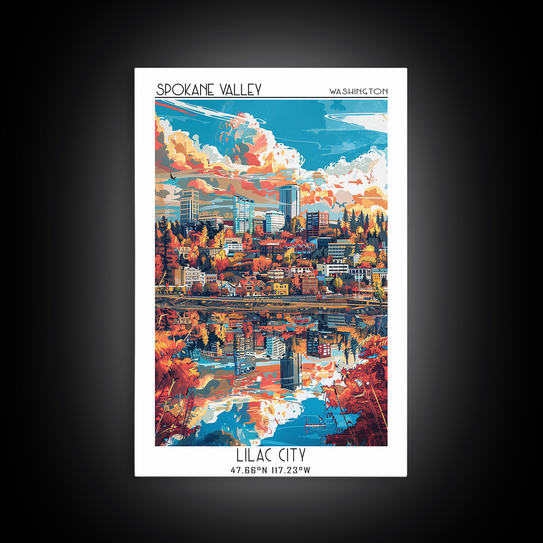 Spokane Travel Poster, Canvas Print, City Art Print, Travel Wall Art, Fine Art Print, Minimalist Poster, Poster Print, City Wall Art