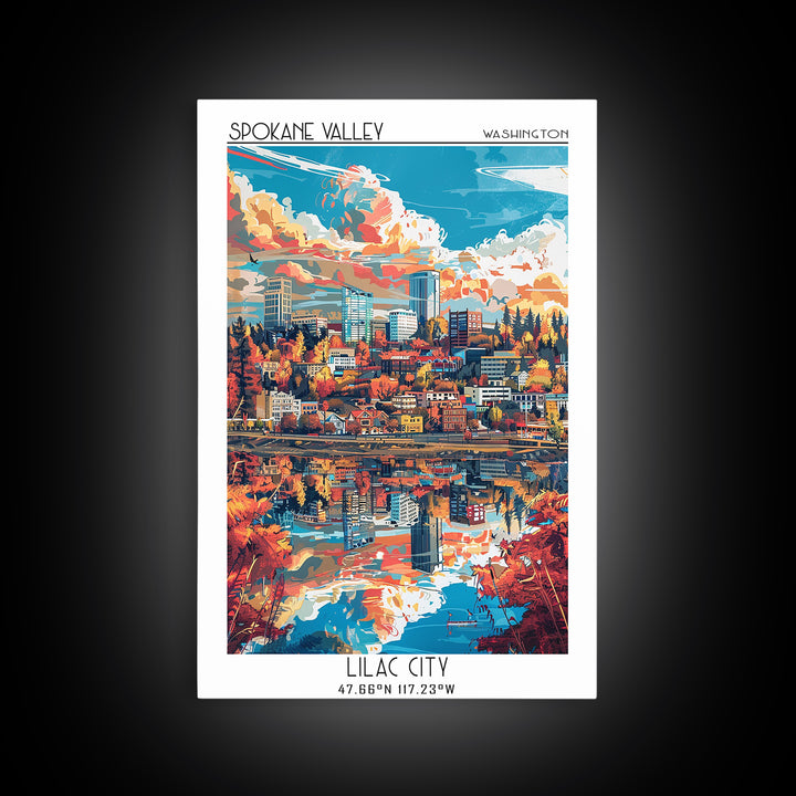 Spokane Travel Poster, Canvas Print, City Art Print, Travel Wall Art, Fine Art Print, Minimalist Poster, Poster Print, City Wall Art
