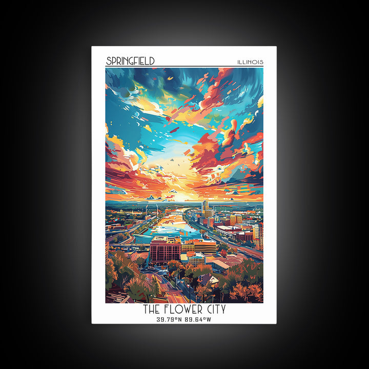 Springfield Missouri Travel Poster, Framed Canvas Print, City Travel Poster, Vintage City Poster, Vintage Travel, Retro Travel Print