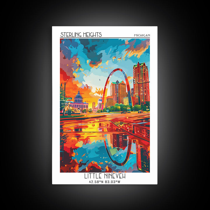 St Louis Travel Poster, Framed Canvas Print, City Travel Poster, Travel Wall Decor, Fine Art Print, Minimalist Poster, Landscape Art