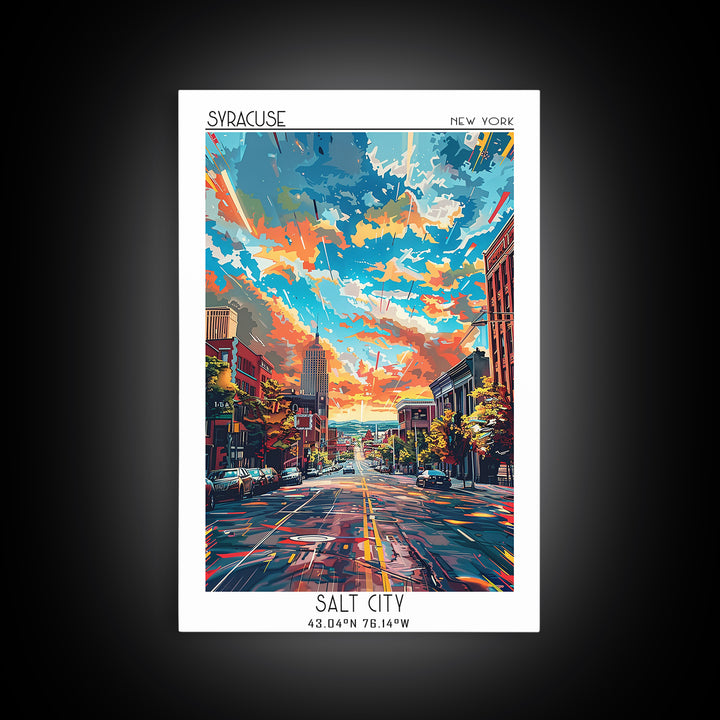 Syracuse Travel Poster, Canvas Print, City Travel Poster, Vintage City Poster, Vintage Travel Print, Poster Print, City Illustration