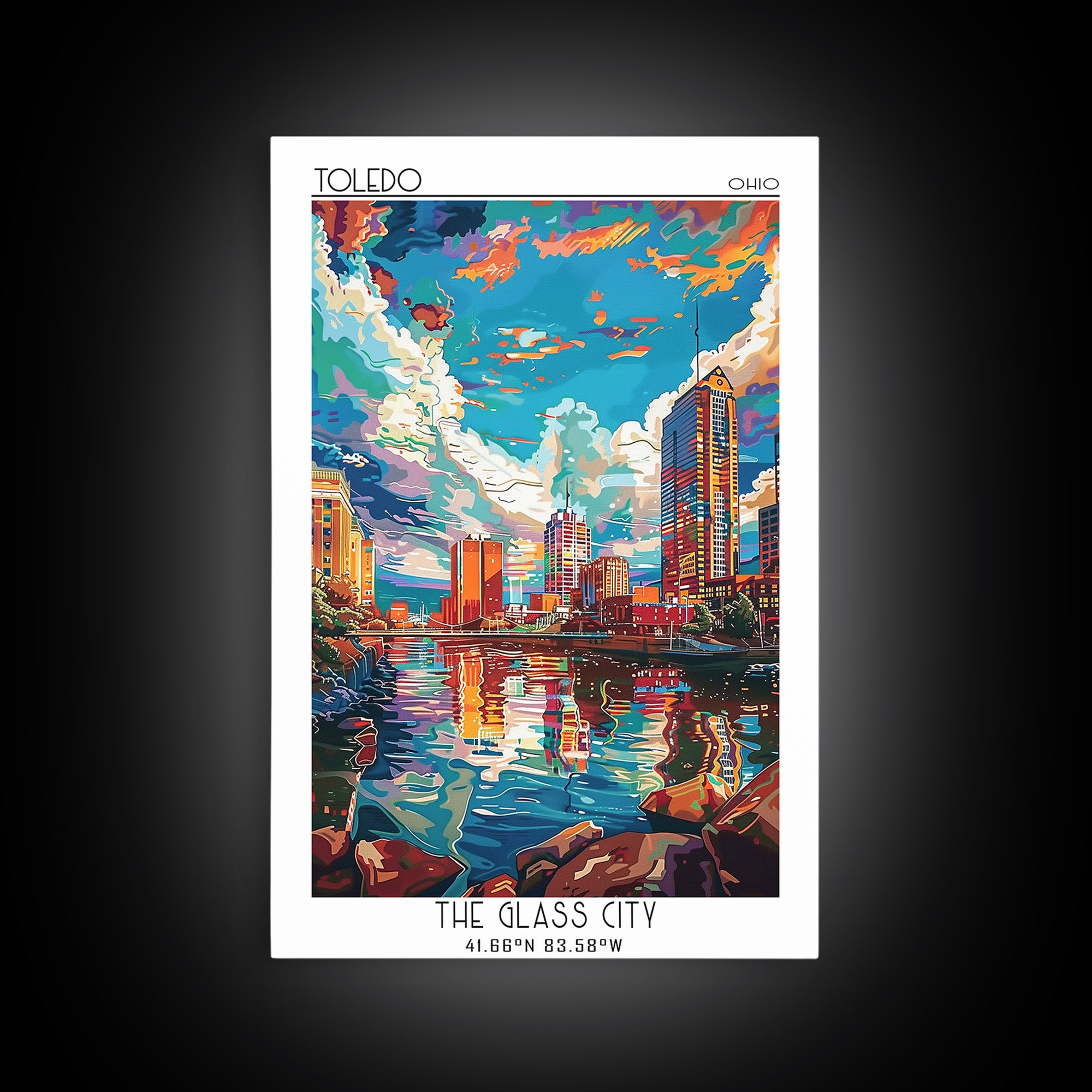 Toledo Travel Poster, Canvas Print, Travel Art Print, Modern Wall Decor, Home Decor, Poster Art, Mid Century Wall Art, Landscape Art