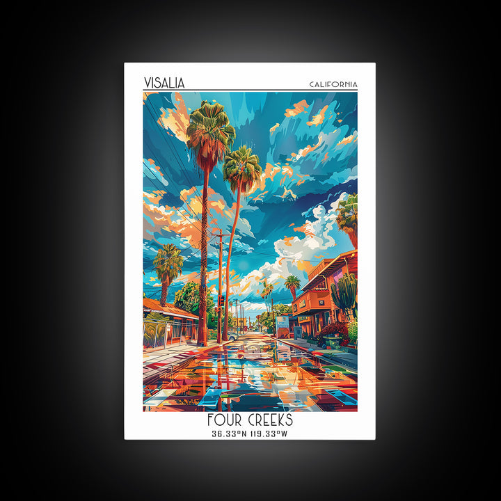 Visalia Travel Poster, Canvas Print, Vintage Travel Print, City Wall Art, Vintage Posters, Wanderlust Gift, City Art Print, Wall Art