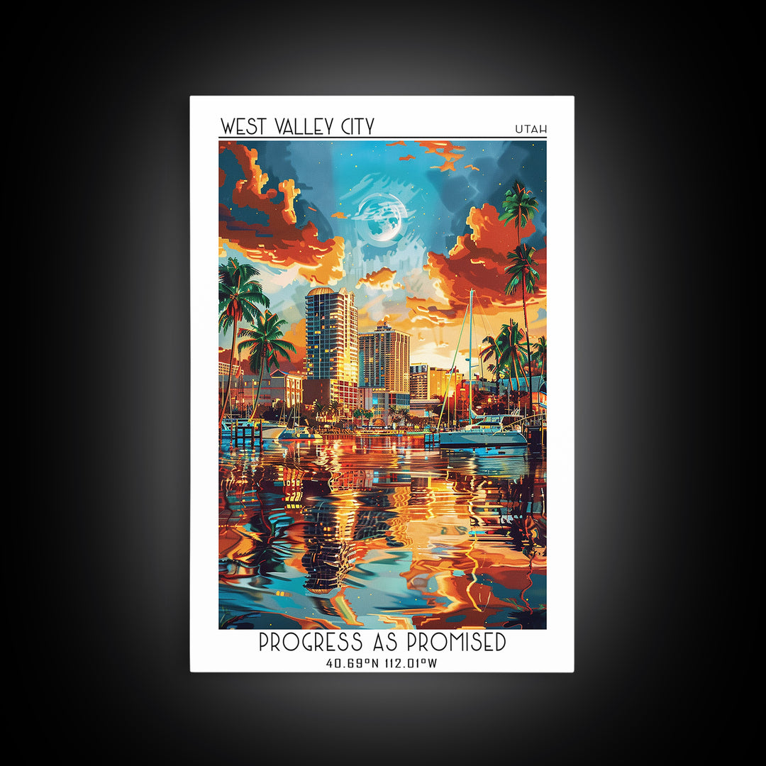 West Palm Beach Travel Poster, Framed Canvas Print, Poster Print, Travel Wall Art, Travel Posters, Minimalist Poster, Fine Art Print