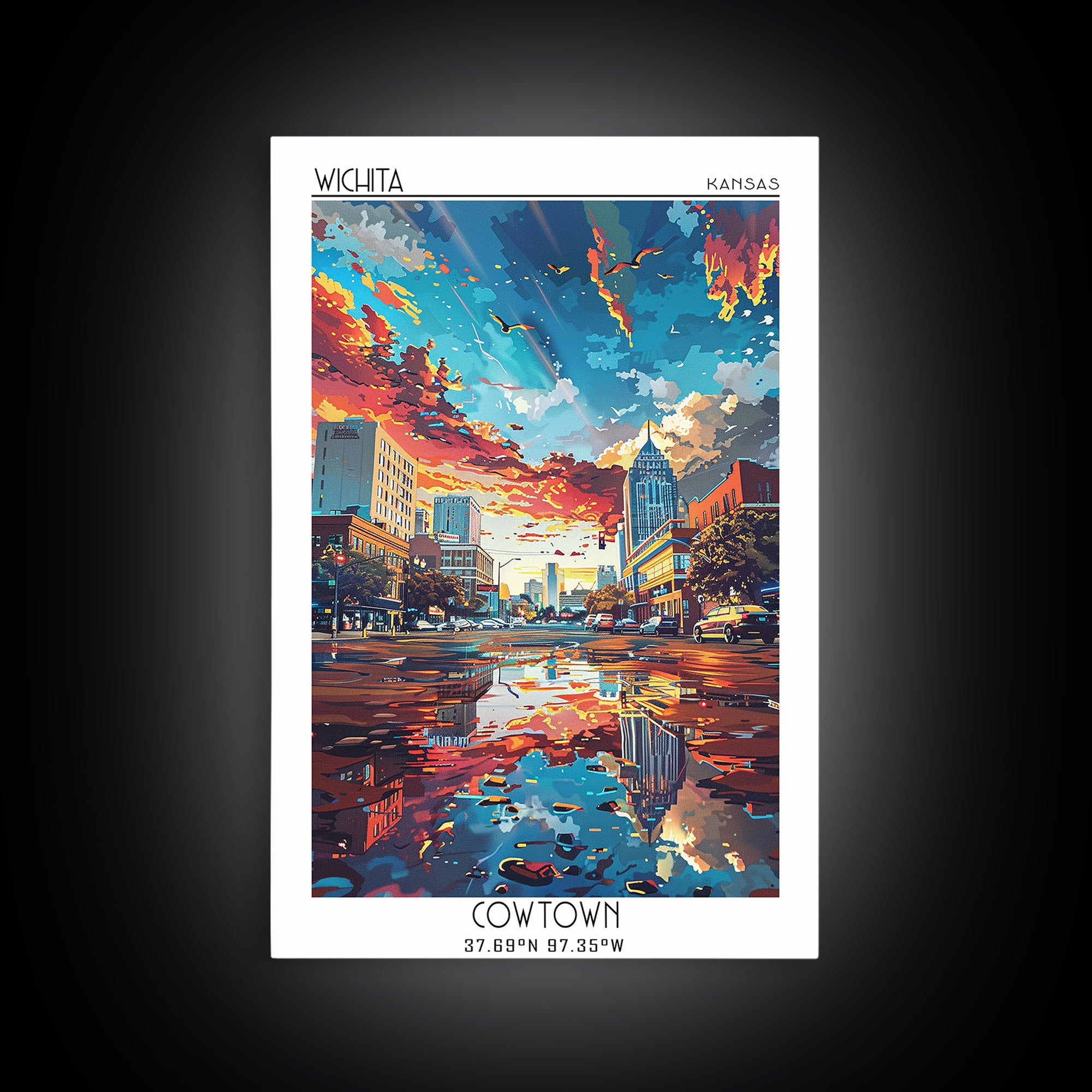 Wichita Falls Travel Poster, Canvas Print, Retro Travel Poster, City Wall Art, Vintage Travel Print, Wanderlust Gift, Vintage Poster