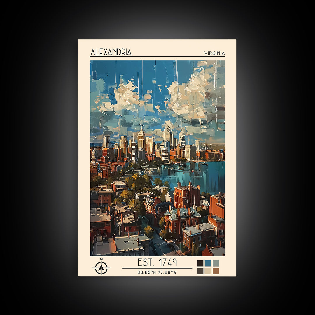 Alexandria Travel Poster, Canvas Print, Travel Wall Art, City Wall Art, Vintage Poster, Art Print, Minimalist Poster, Vintage Travel