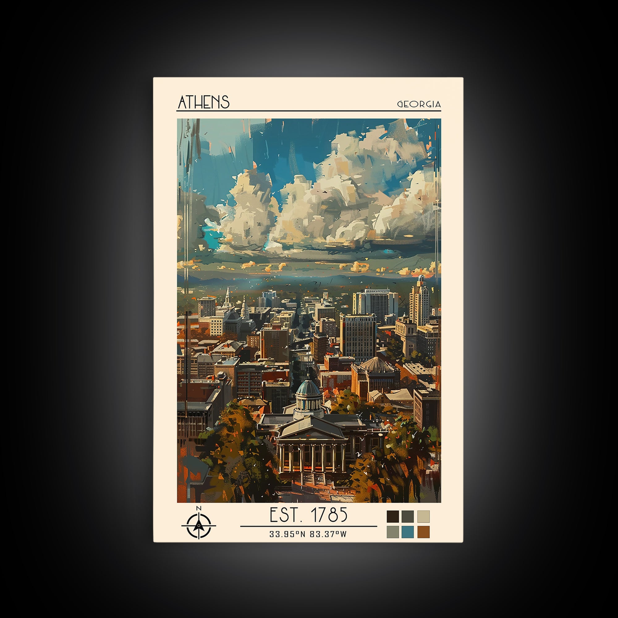 Athens Travel Poster, Canvas Print, City Travel Poster, Vintage City Poster, Mid Century Wall Art, City Illustration, City Art Print