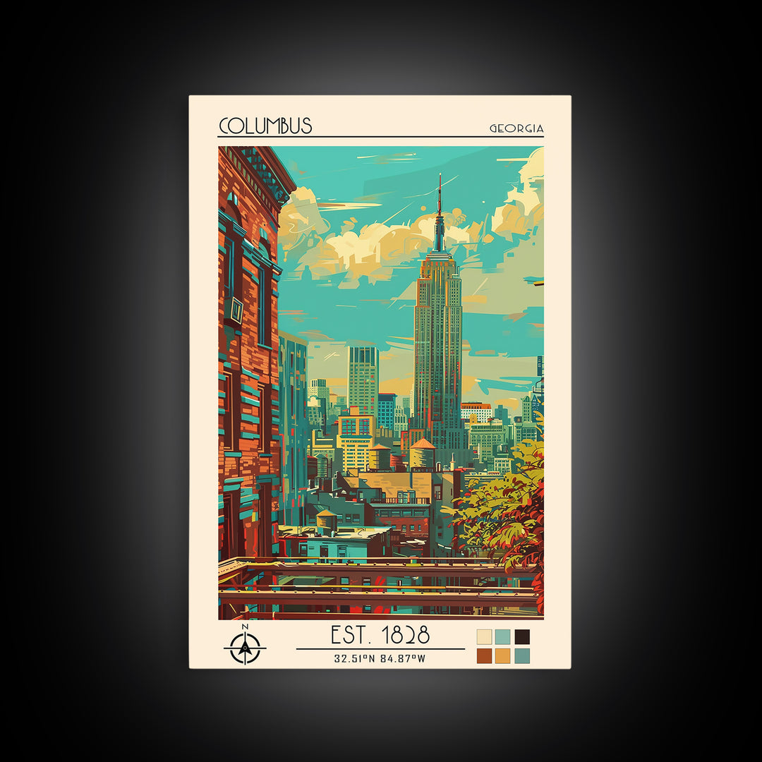 Columbus Ohio Travel Poster, Canvas Print, City Travel Poster, Travel Wall Art, Minimalist Poster, City Art Print, Modern Wall Decor