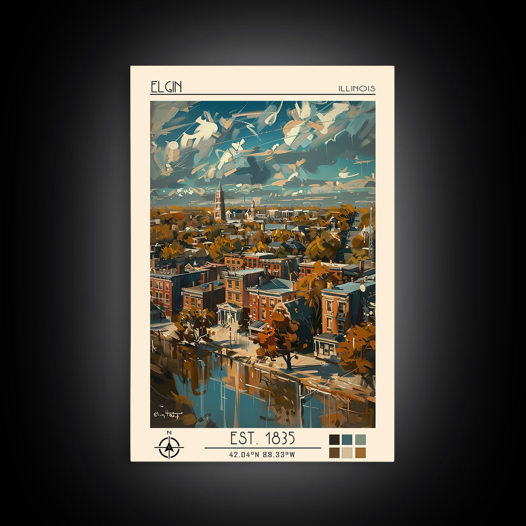 Elgin Travel Poster, Canvas Print, Travel Wall Art, City Wall Art, Art Print, Vintage Travel Print, Travel Posters, Travel Art Print