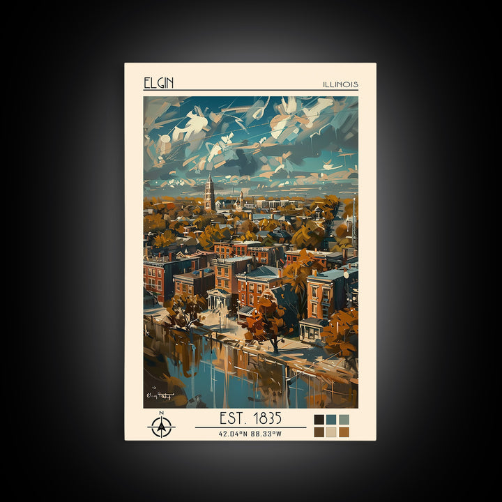 Elgin Travel Poster, Canvas Print, Travel Wall Art, City Wall Art, Art Print, Vintage Travel Print, Travel Posters, Travel Art Print