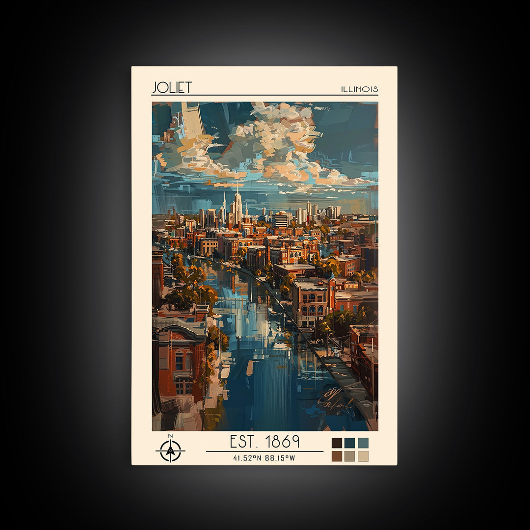 Joliet Travel Poster, Canvas Print, Poster Print, Travel Wall Art, Gallery Wall Set, Art Print, Vintage Travel Print, Travel Posters