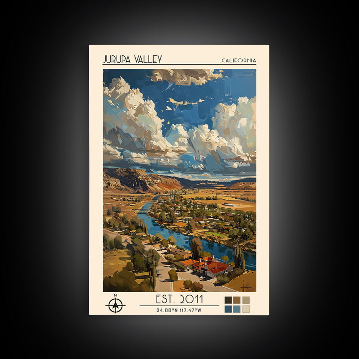Jurupa Valley Travel Poster, Framed Canvas Print, City Travel Poster, Travel Wall Art, Fine Art Print, Colorful Wall Art, Poster Art