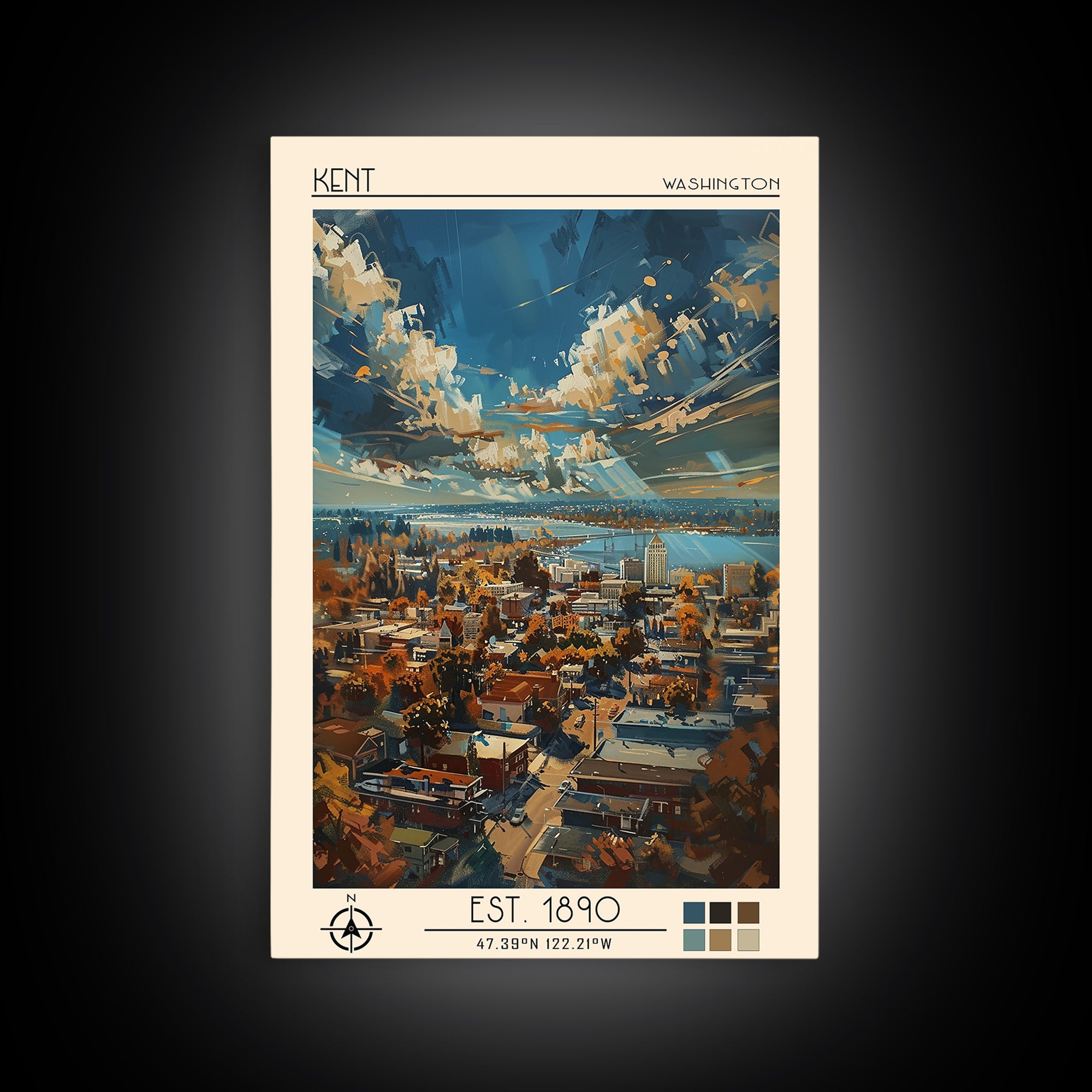 Kent Travel Poster, Canvas Print, Poster Print, Travel Wall Art, Minimalist Poster, City Travel Poster, Travel Decor, Travel Posters