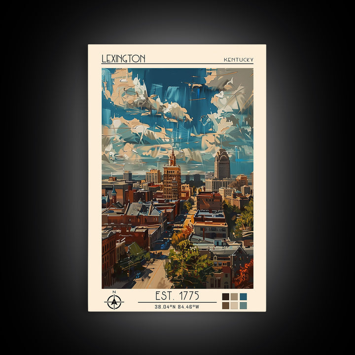 Lexington Travel Poster, Canvas Print, Travel Wall Decor, Minimalist Poster, Living Room Wall Art, Wanderlust Gift, Gallery Wall Set