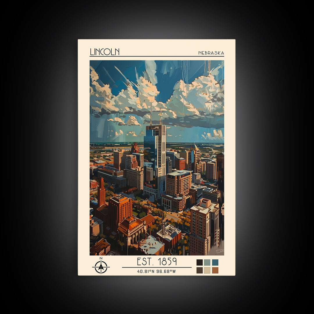 Lincoln Travel Poster, Canvas Print, City Art Print, Travel Wall Art, Fine Art Print, Gallery Wall Set, Poster Print, Travel Posters