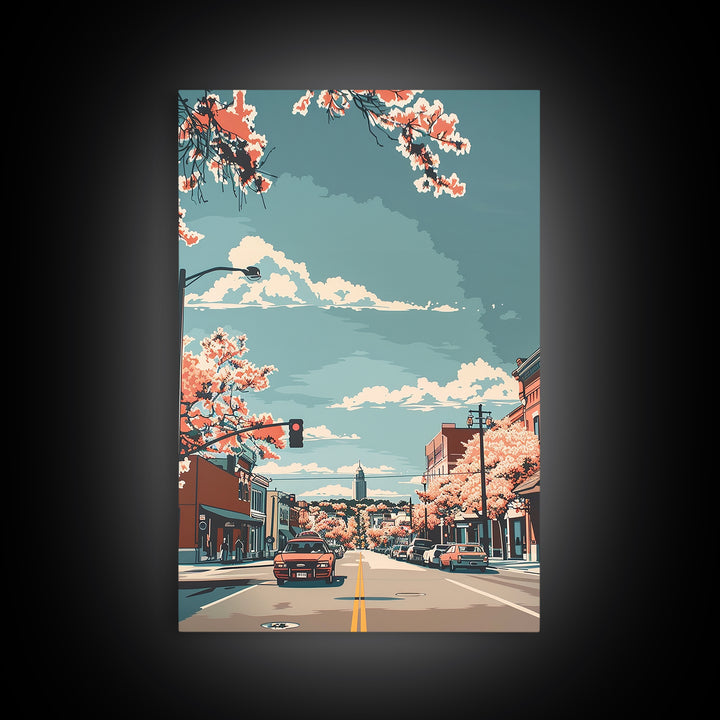 Abilene Travel Poster, Framed Canvas Print, Travel Wall Art, City Wall Art, Minimalist Poster, Travel Wall Decor, City Travel Poster