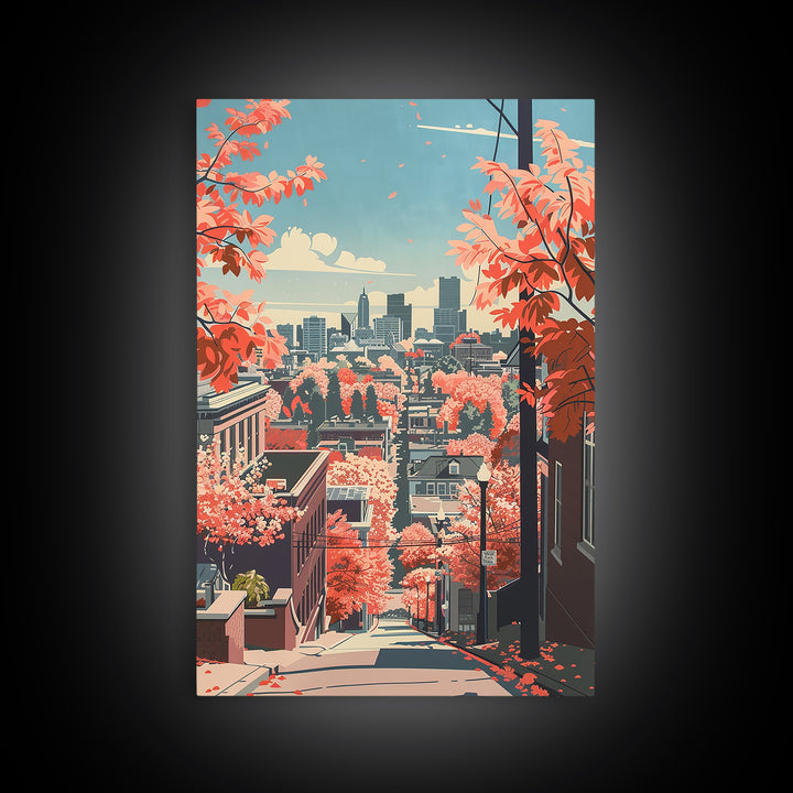 Ann Arbor Travel Poster, Framed Canvas Print, City Travel Poster, Vintage City Poster, Poster Print, Vintage Posters, Retro Wall Art