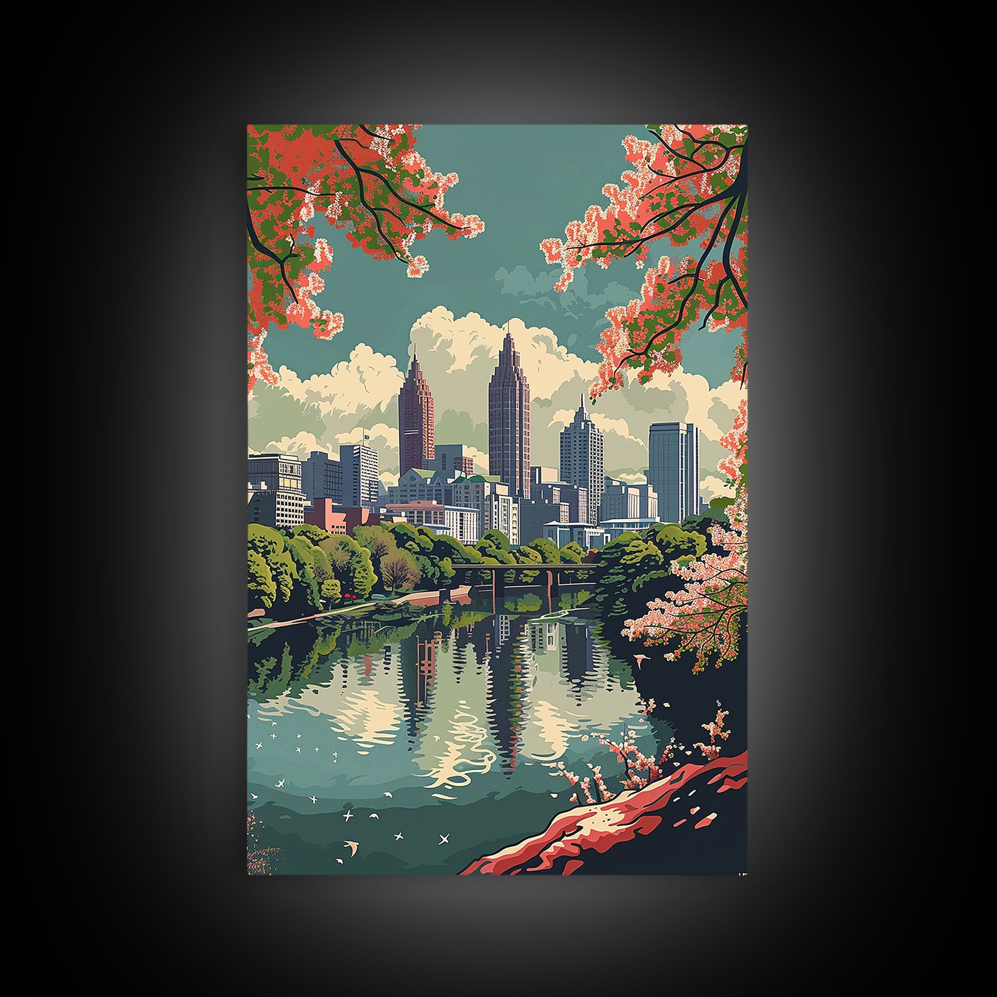 Atlanta Travel Poster, Framed Canvas Print, City Travel Poster, Travel Wall Decor, Travel Decor, Retro Travel Poster, Fine Art Print