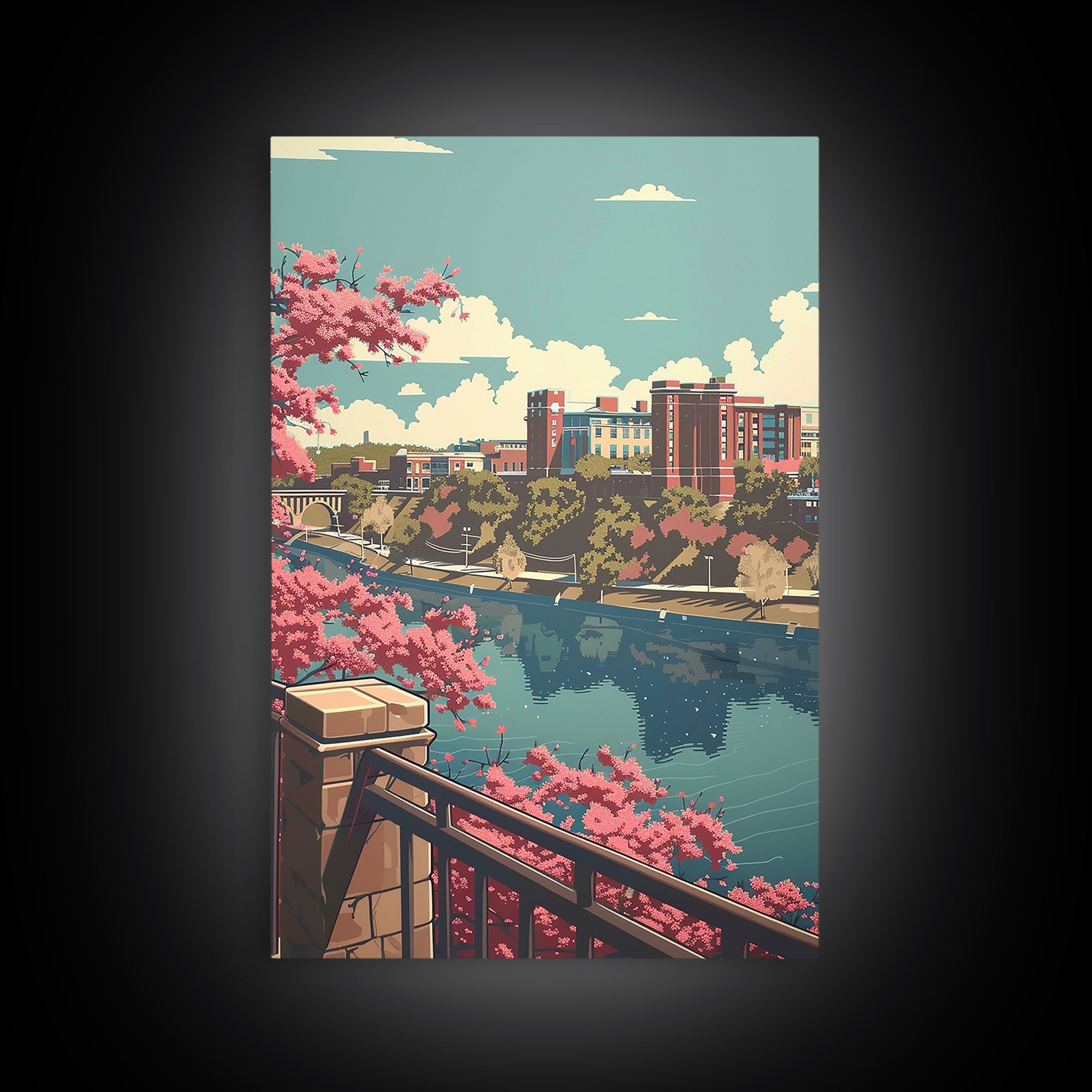 Augusta Travel Poster, Framed Canvas Print, Poster Print, Travel Wall Art, City Travel Poster, Modern Wall Decor, Retro Travel Print