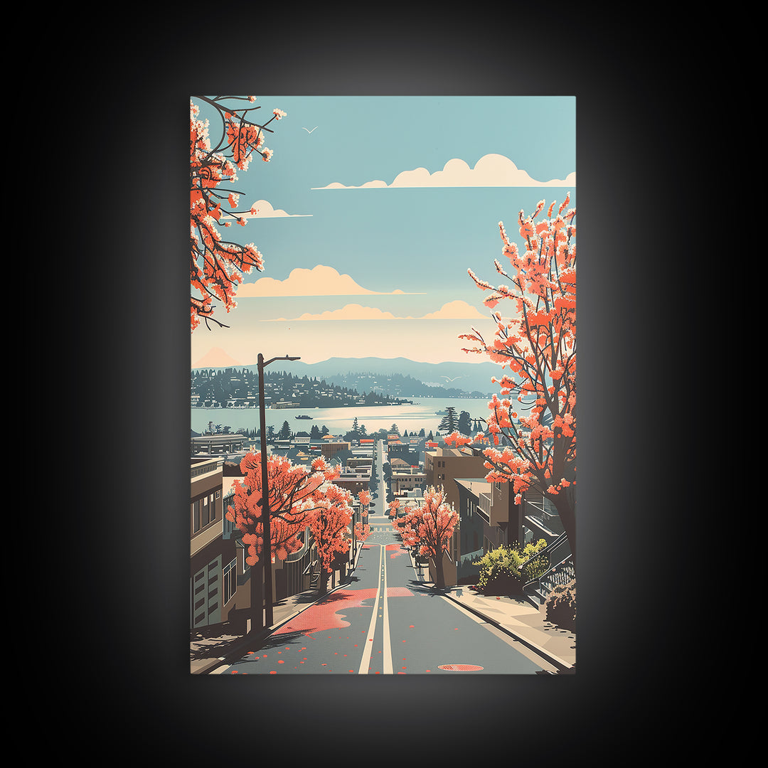 Berkeley Travel Poster, Framed Canvas Print, Retro Wall Art, Travel Print, Living Room Wall Art, Retro Travel Poster, City Art Print