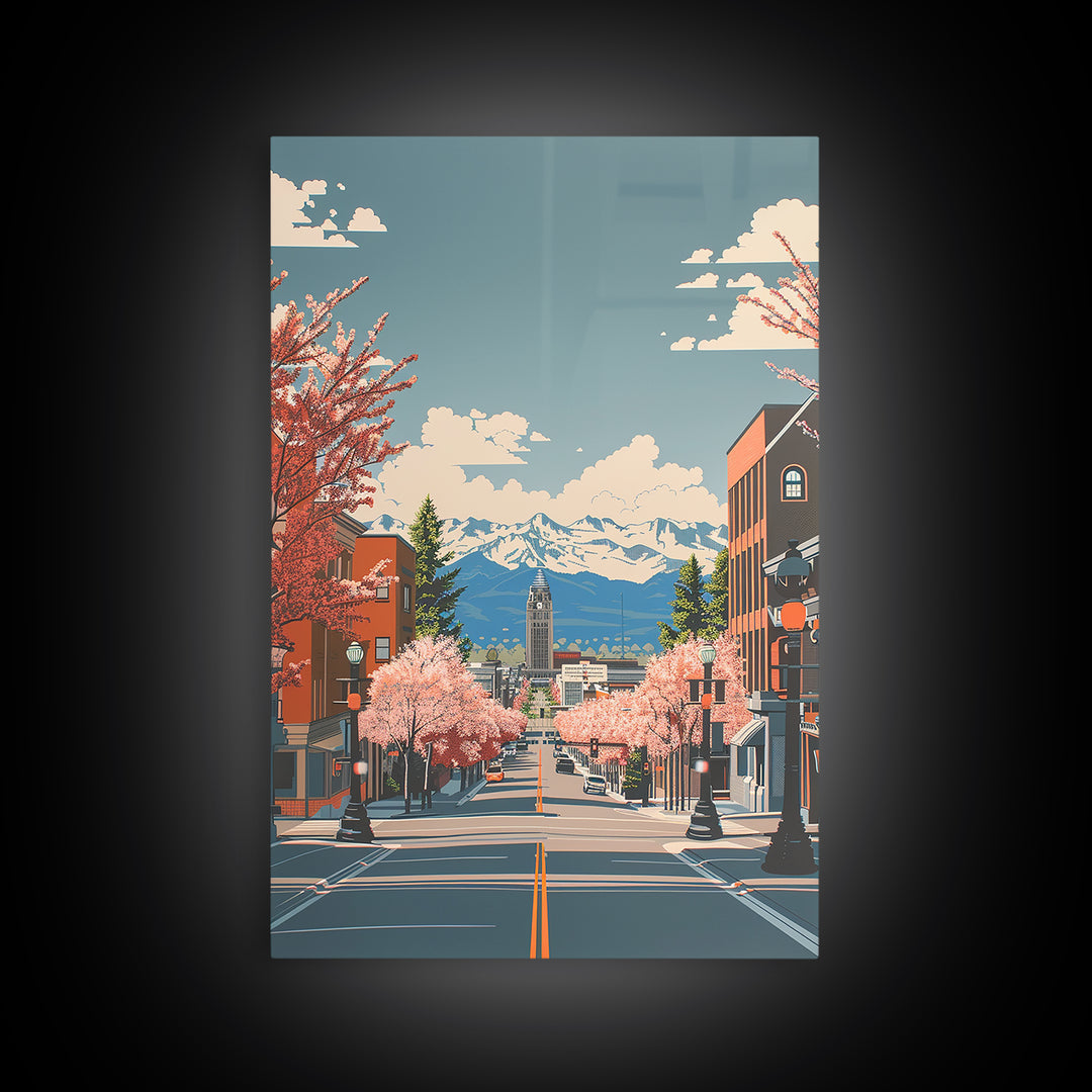 Billings Travel Poster, Framed Canvas Print, Travel Prints, Landscape Art, Living Room Wall Art, Travel Art Print, Home Office Decor