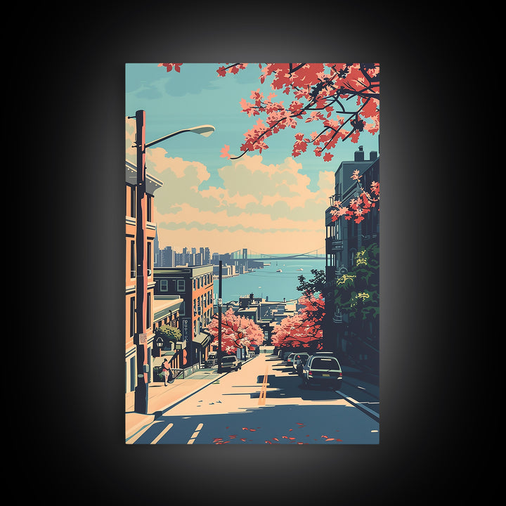 Bridgeport Travel Poster, Canvas Print, City Art Print, Travel Wall Art, Wall Art, Vintage Poster, Vintage Travel Art, Landscape Art