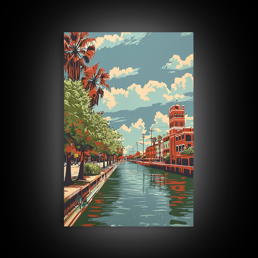 Brownsville Travel Poster, Framed Canvas Print, Retro Wall Art, Travel Print, Retro Travel Print, Vintage Travel Art, City Art Print