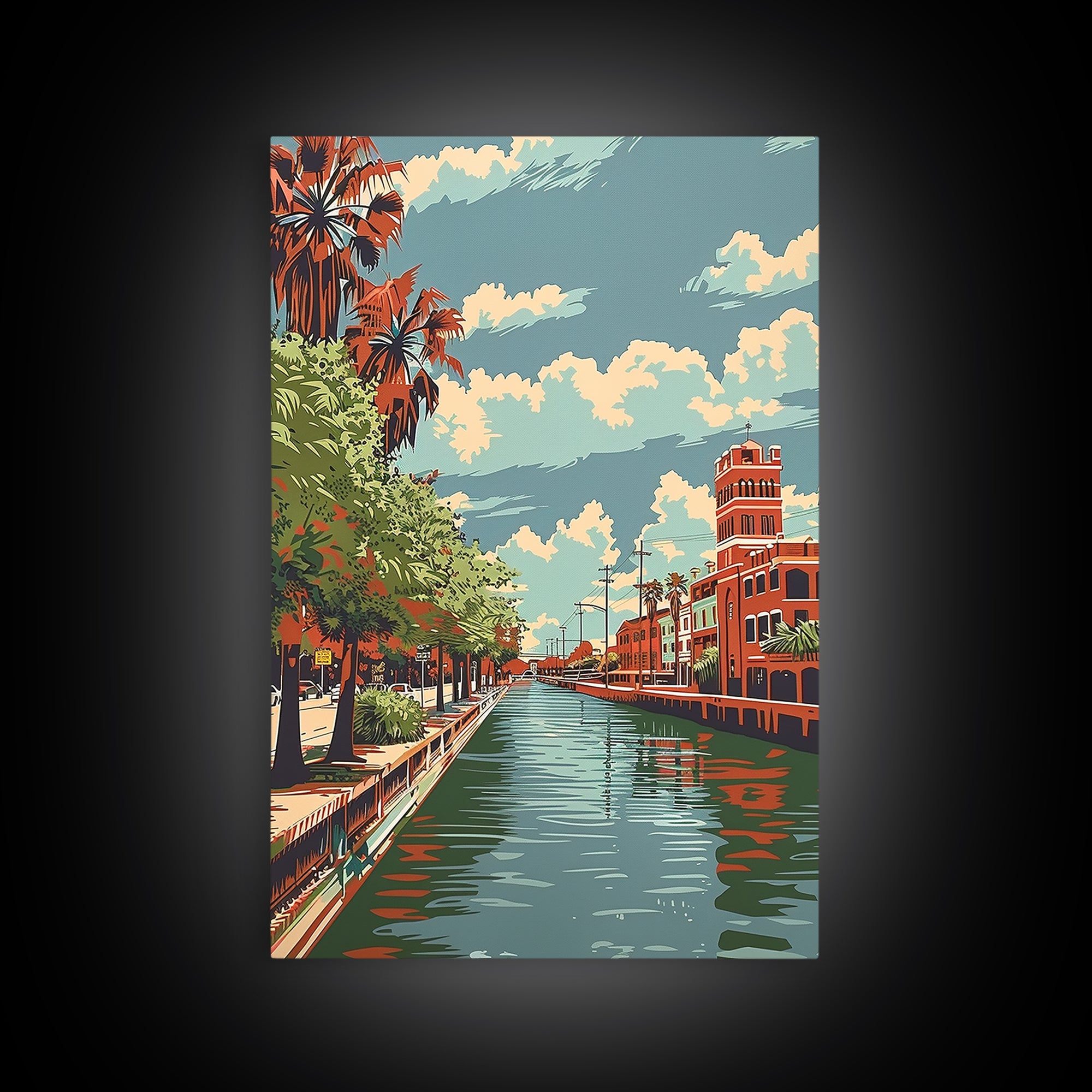 Brownsville Travel Poster, Framed Canvas Print, Retro Wall Art, Travel Print, Retro Travel Print, Vintage Travel Art, City Art Print