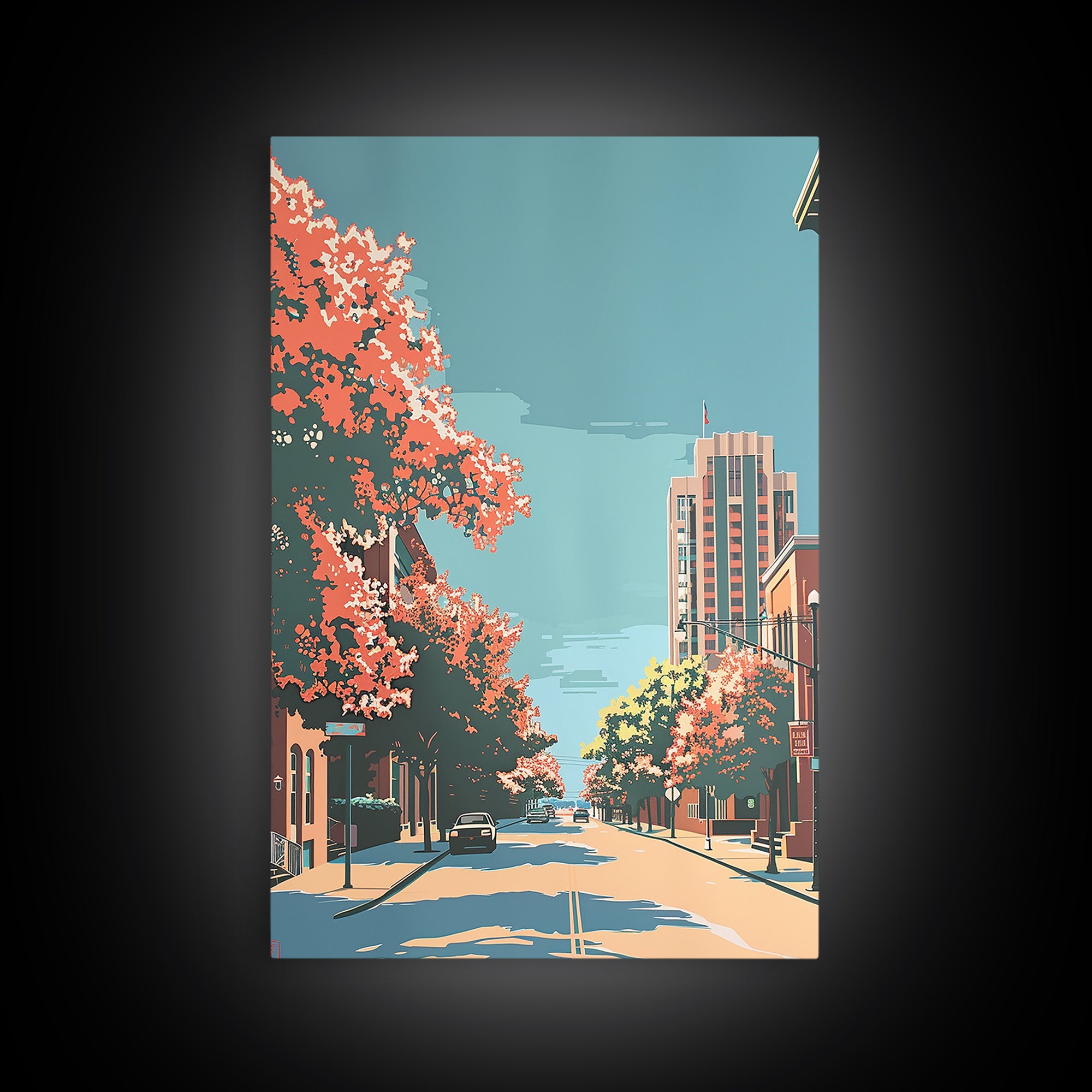 Carrollton Travel Poster, Framed Canvas Print, City Art Print, Travel Wall Art, Vintage Travel Print, Wall Art, Living Room Wall Art