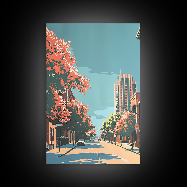 Carrollton Travel Poster, Framed Canvas Print, City Art Print, Travel Wall Art, Vintage Travel Print, Wall Art, Living Room Wall Art