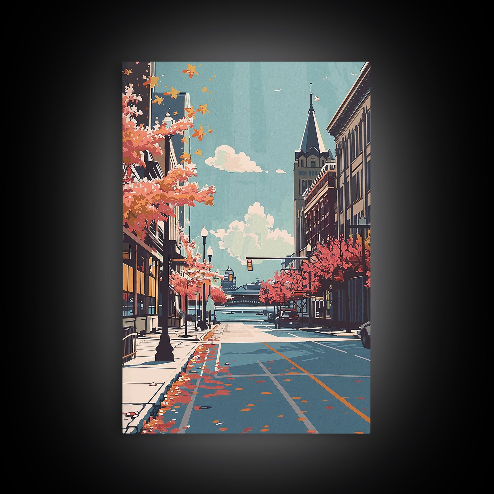 Cedar Rapids Travel Poster, Canvas Print, Travel Wall Art, City Wall Art, Minimalist Poster, City Illustration, Living Room Wall Art