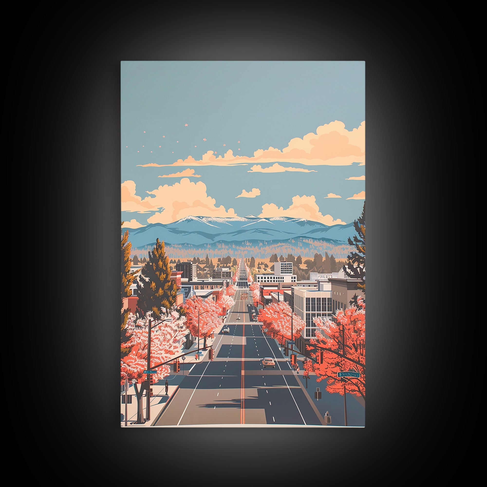 Chico Travel Poster, Framed Canvas Print, City Travel Poster, Travel Wall Art, Modern Wall Decor, Poster Print, Living Room Wall Art