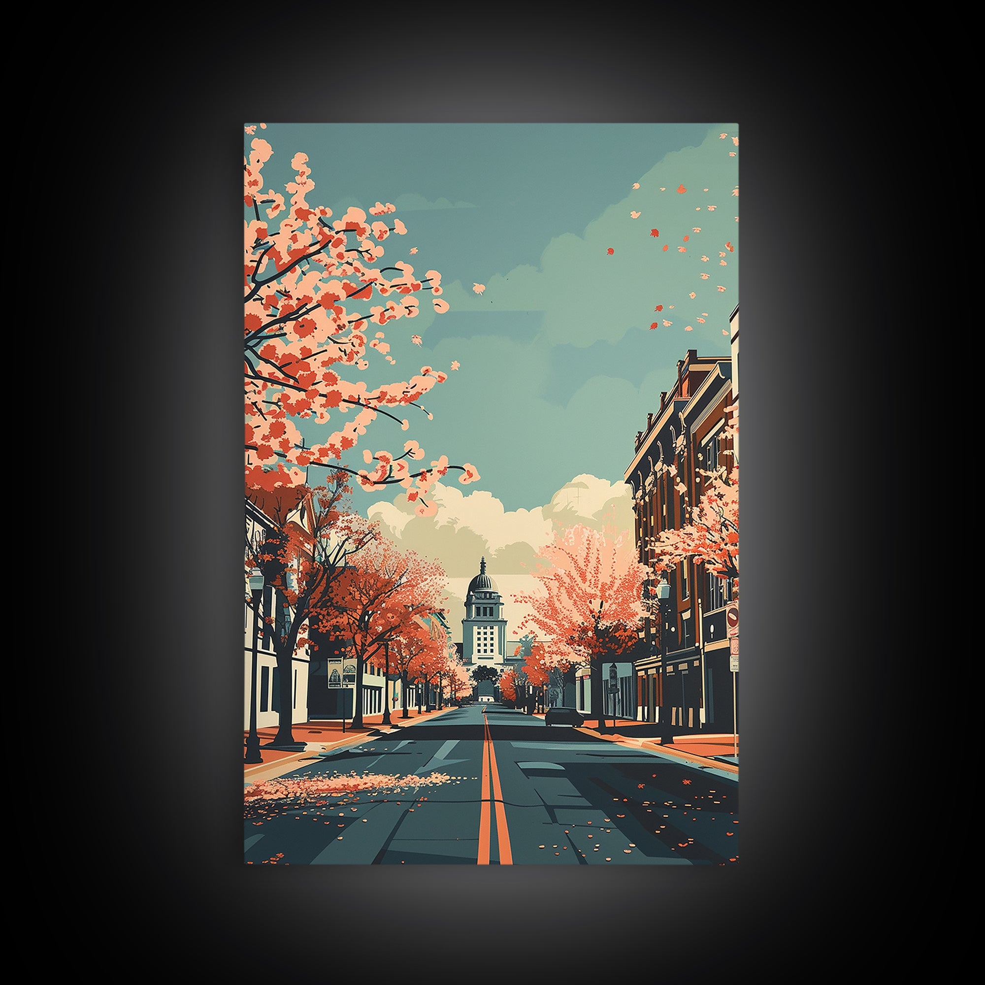 Columbia Missouri Travel Poster, Canvas Print, Travel Wall Art, City Wall Art, Retro Travel Print, Fine Art Print, Colorful Wall Art