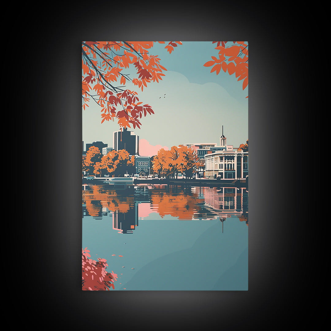 Columbia South Carolina Travel Poster, Canvas Print, Travel Prints, Landscape Art, Travel Wall Decor, Retro Travel Print, Home Decor