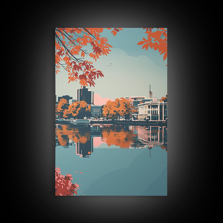 Columbia South Carolina Travel Poster, Canvas Print, Travel Prints, Landscape Art, Travel Wall Decor, Retro Travel Print, Home Decor