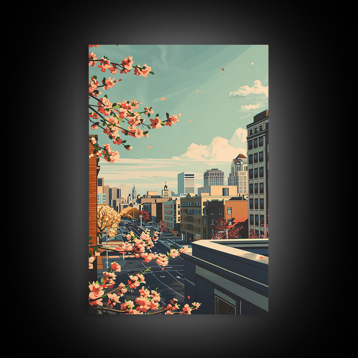 Dayton Travel Poster, Framed Canvas Print, City Travel Poster, Travel Wall Art, Home Office Decor, Travel Wall Decor, Travel Posters