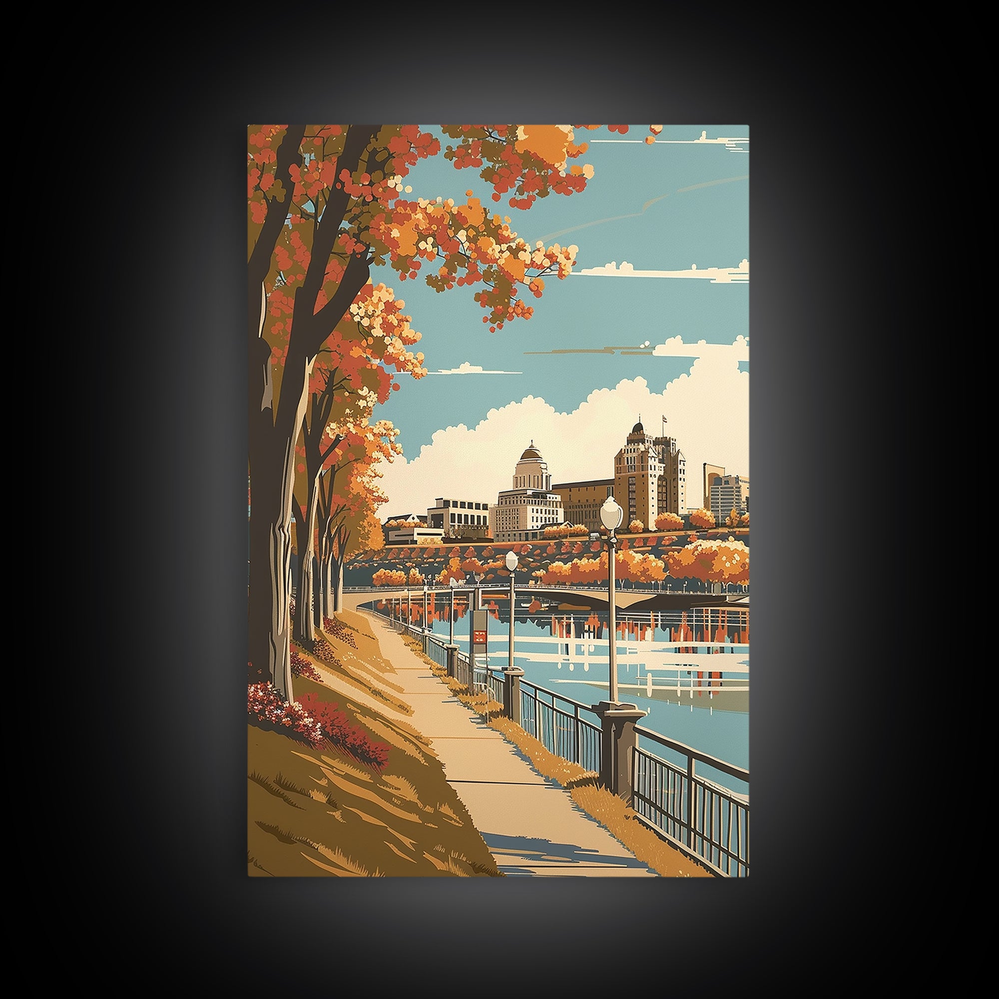 Des Moines Travel Poster, Canvas Print, City Art Print, Travel Wall Art, Minimalist Poster, Travel Prints, Retro Wall Art, Art Print